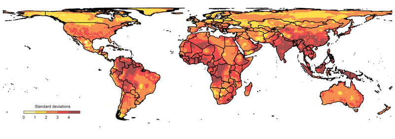 Illustration for article titled A map showing where violence is most likely to break out in the future